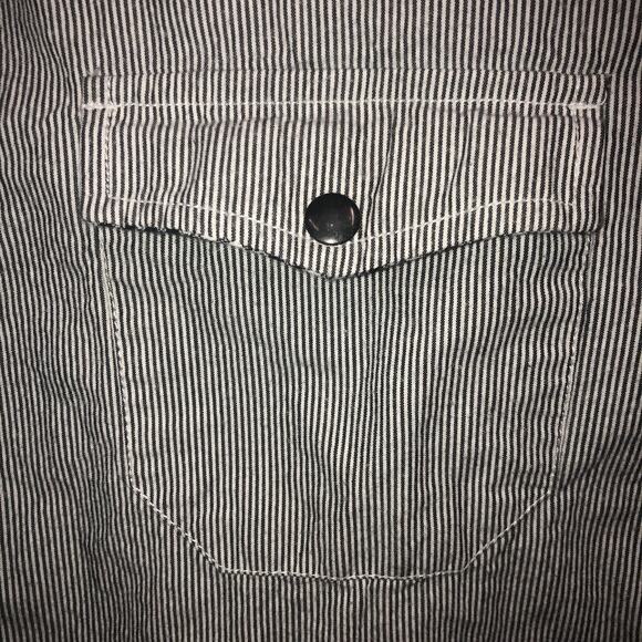 Decoded 100% Cotton XL Long Sleeve Button Front Flip Cuff Striped Shirt - Picture 4 of 9